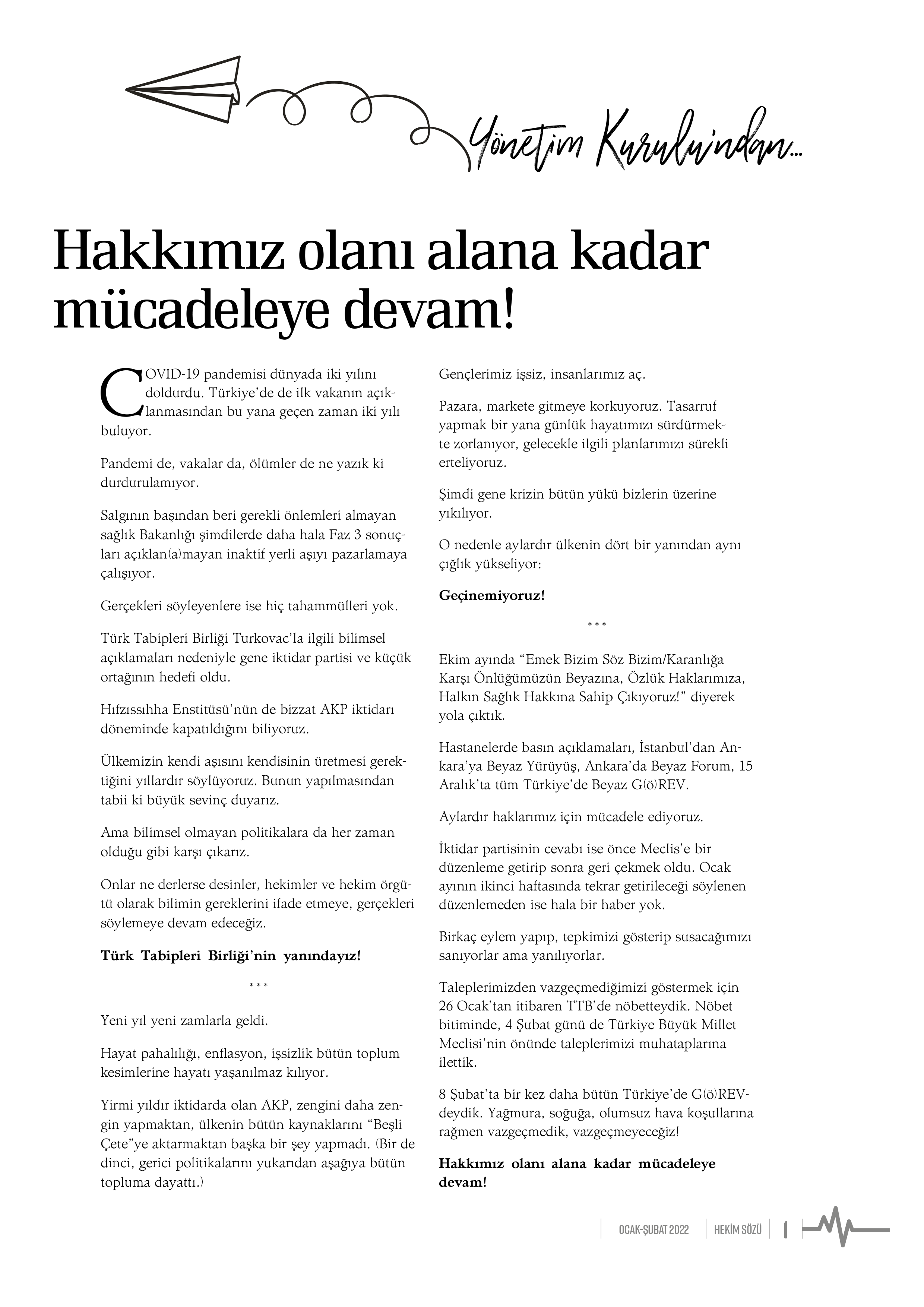 Hekim Sözü Sayı 19 kapağı