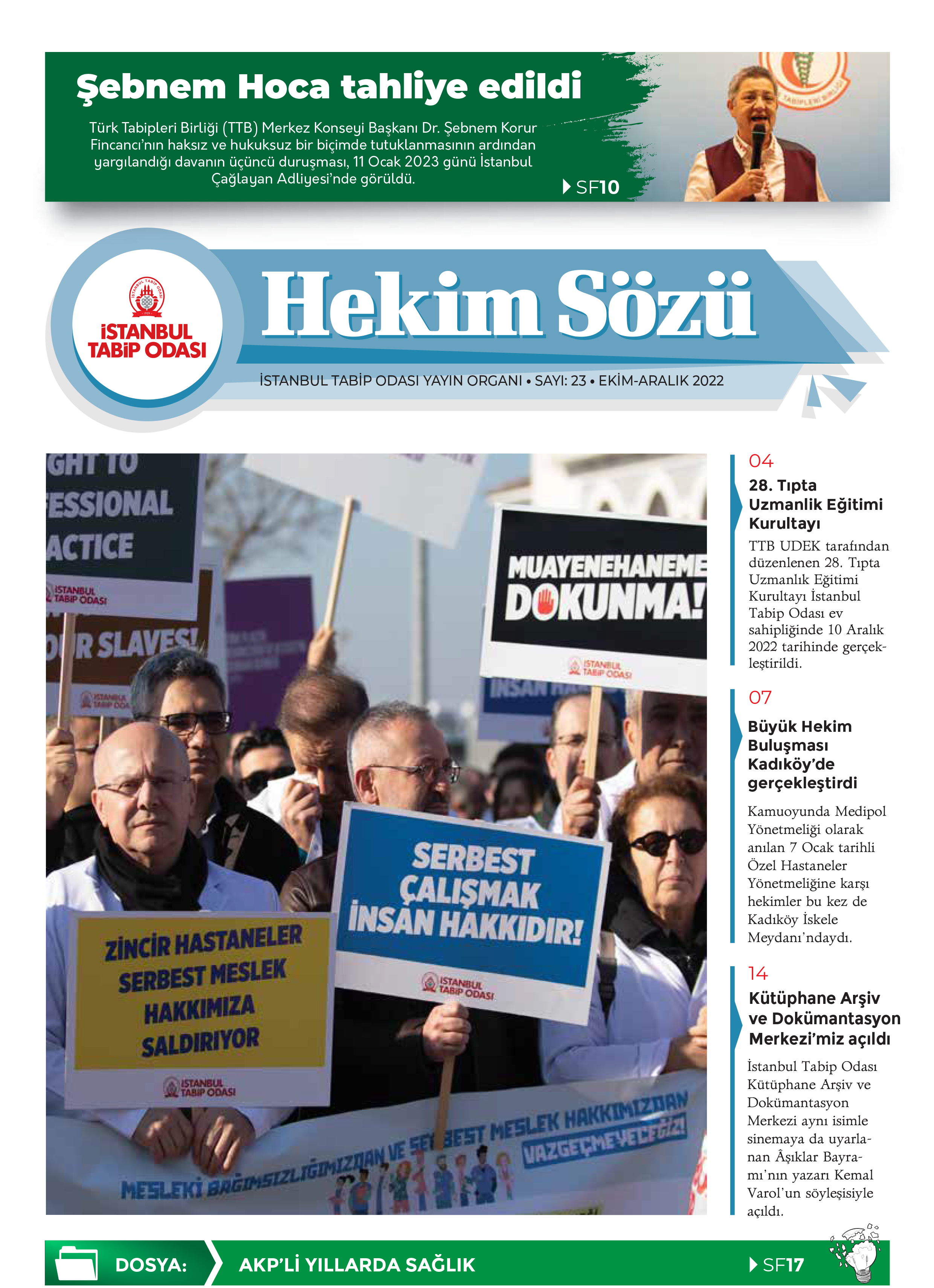 Hekim Sözü Sayı 23 kapağı