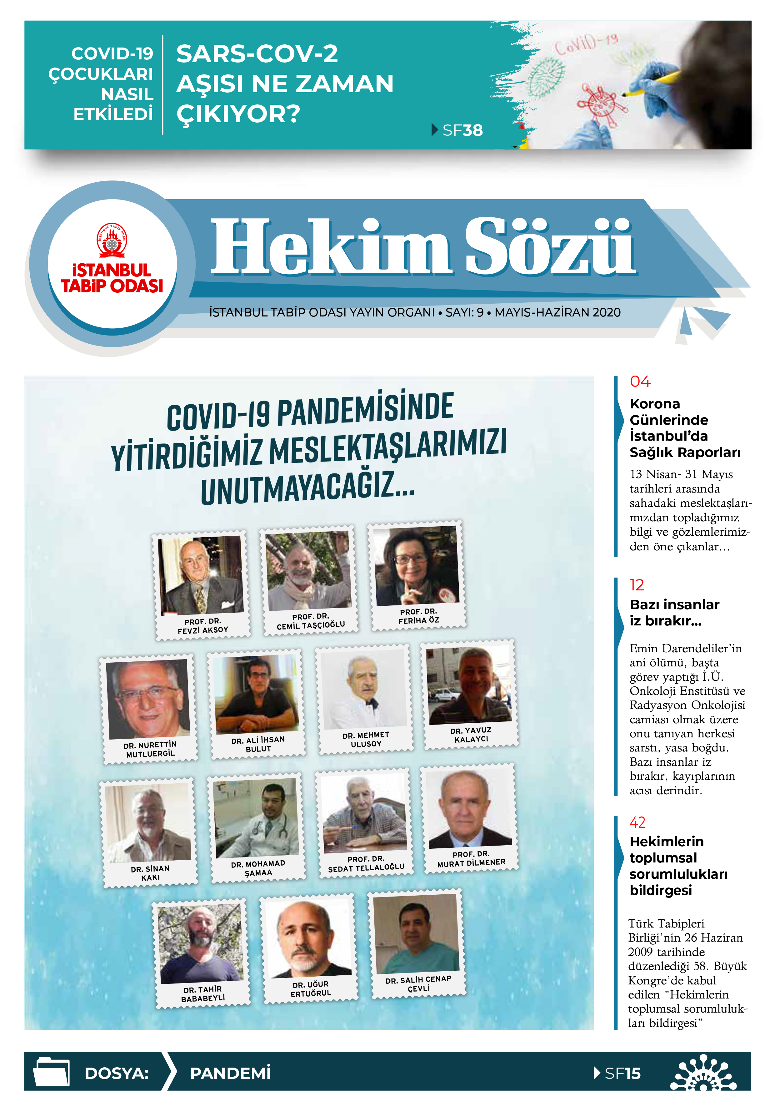 Hekim Sözü Sayı 9 kapağı